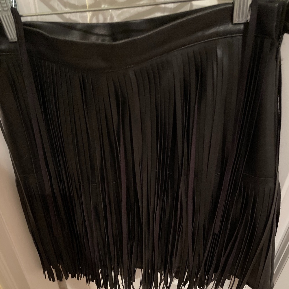 N philanthropy fringe pleather skirt. Size small